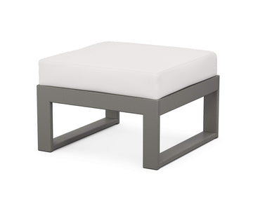® Edge Modular Deep Seating Ottoman by Polywood – High-density Polyethylene, Slate Grey / Textured Linen, Model 4600-GY152939