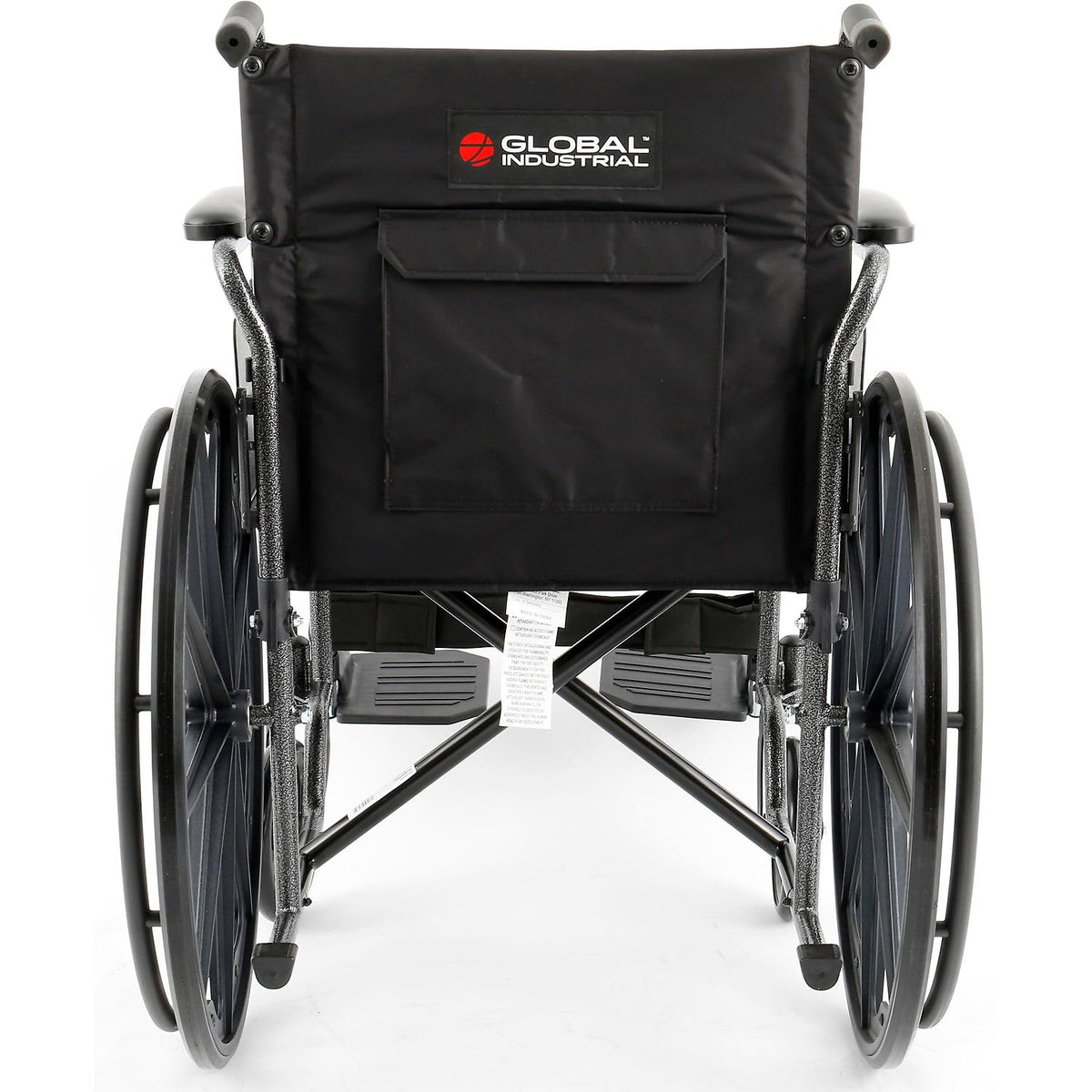 Global Industrial Wheelchair – 20" W Seat, Flip Back Arms, Swing-Away Footrests, Black