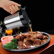 Raisly Double Insulated Gravy Boat, 25 Ounces Stainless Steel with Hinged Lid, Silver