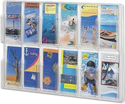 Safco Reveal 12 Pamphlet Display, 5604CL, Wall Mountable, Thermoformed Plastic Resin Construction, No Sharp Edges or Corners 20.4" x 30" x 2"