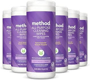 Method All-Purpose Cleaning Wipes, French Lavender, 30 Count, 6 pack, Packaging May Vary