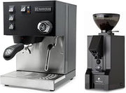 Rancilio Silvia Espresso Machine and Eureka Mignon Notte Grinder Bundle (Black)