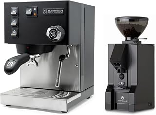 Rancilio Silvia Espresso Machine and Eureka Mignon Notte Grinder Bundle (Black)