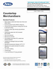 17 1/4" Countertop Reach-in Glass Merchandiser Display Refrigerator for Cafeteria Deli Convenient Stores | LED Lighting by Atosa – 17 1/4" Countertop, 2.4 cubic_feet, Model CTD-3