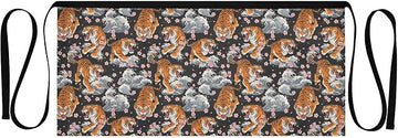 Kitchen Apron Japanese Tiger | Unisex Server Apron with 3 Pockets, Adjustable for Waiters, Gardeners, Kitchen, BBQ, Painting and Restaurant Work