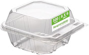 Responsible Products 6" x 6" inch Clear Hinged Container, Certified Compostable and Made from 100% American Biobased Materials, No-PFAS Added & BPA-Free (500 Count)