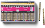 Sakura Pigma Micron Color Pen Set, 73 Count Fineliner Artist Gift Set