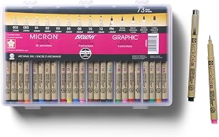 Sakura Pigma Micron Color Pen Set, 73 Count Fineliner Artist Gift Set