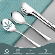 Teivio Stainless Steel Serving Utensils Set, 24 Pieces, Silver