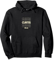 Vintage Curtis, Illinois Repeating Text Pullover Hoodie