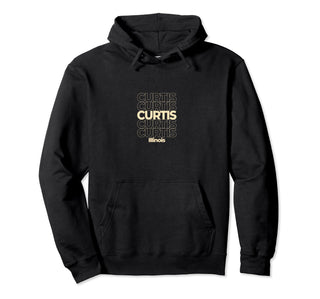 Vintage Curtis by Curtis, IL Retro Repeating City – Polyester, Black, Model J2EY6YEYDRY