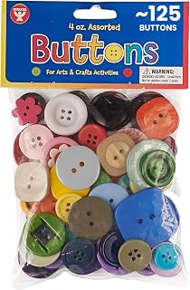 Hygloss 125 (Approx) Assorted Buttons for Crafts, Bulk 4 oz Bag
