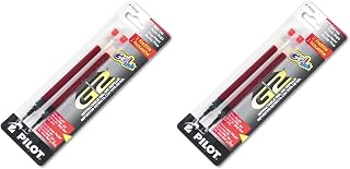 Pilot G2 Gel Ink Refills, Fine Point 0.7 mm, G2 Pen Refills, Red, Pack of 4