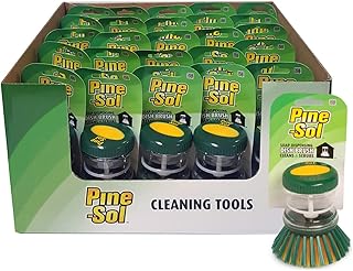 Pine-Sol Soap Dispensing Scrub Brush | Soft Bristles, Safe with Non-Stick Cookware | Kitchen Scrubber for Dishes, Pots and Pans