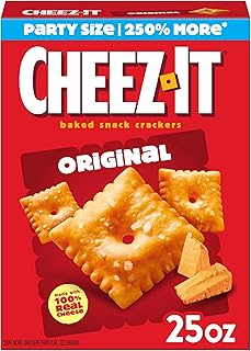 Cheez-It Cheese Crackers, Baked Snack Crackers, Lunch Snacks, Party Size, Original, 25oz Box (1 Box)