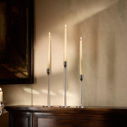 Pickood Taper Candle Holder Set, 9 to 13 Inch Heights, Chrome Silver
