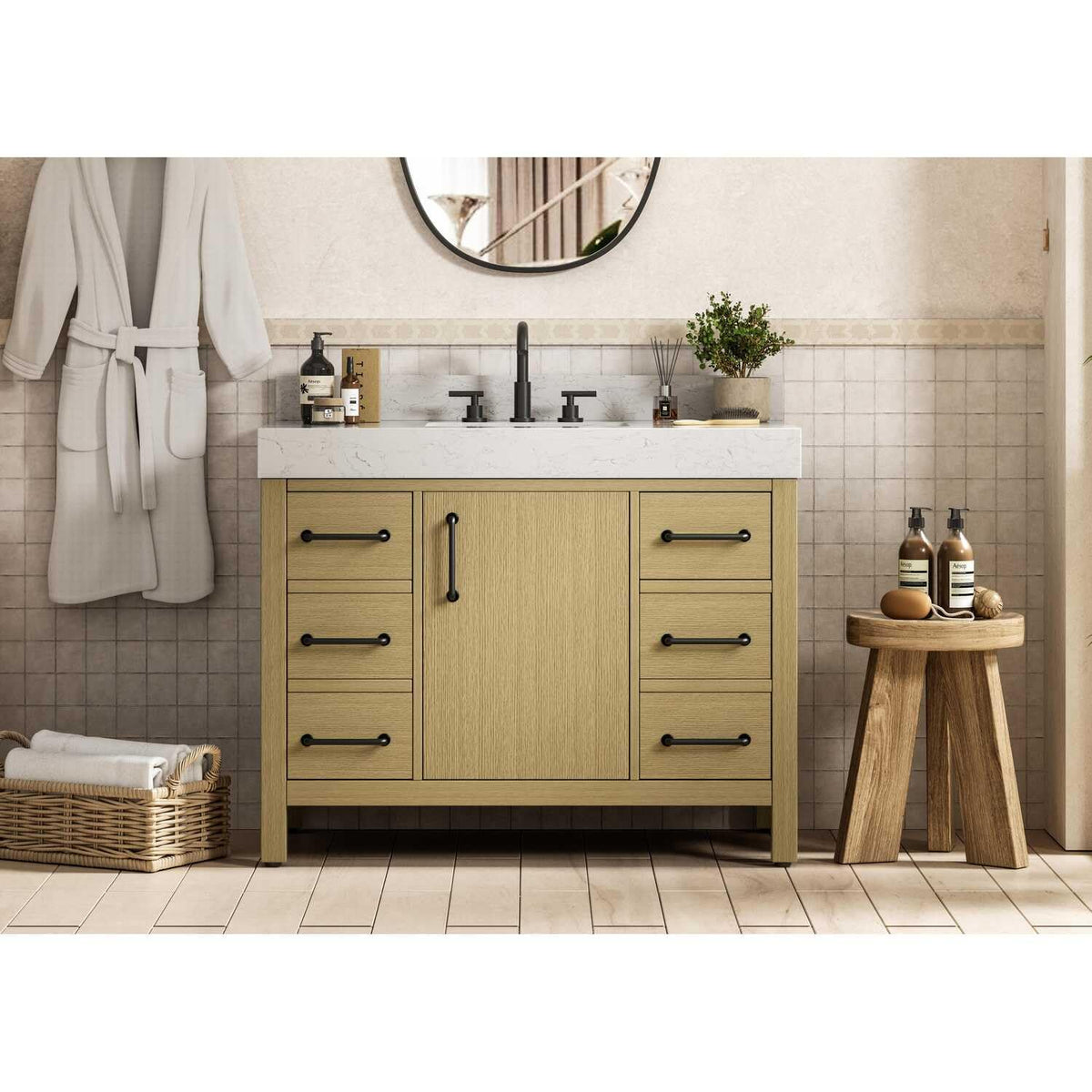 Elegant Kitchen and Bath 42" Single Bathroom Vanity in Honey Brown by Elegant Lighting – unspecified, Wood, Honey Brown, Model VF60642MHB-BS