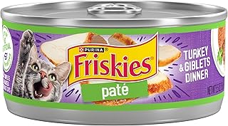 Friskies Purina Wet Cat Food Pate, Turkey & Giblets Dinner, (24) 5.5 oz Can