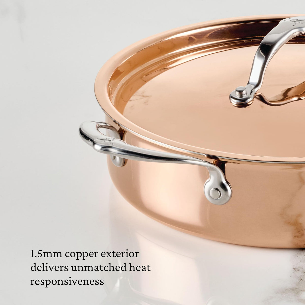 CopperBond® Aura™ 3.5-Quart Professional Copper Covered Braiser/Sauteuse by Hestan – 3.5 Quarts, Copper, Model 31843