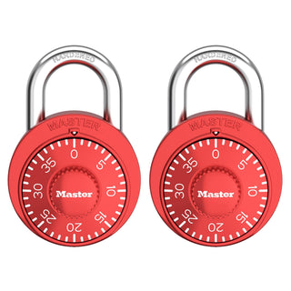 Combination Padlock by Master Lock – 2 Pack, Metal, Red, Pack of 2, Model 1530REDEC2