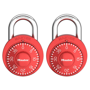 Combination Padlock by Master Lock – 2 Pack, Metal, Red, Pack of 2, Model 1530REDEC2