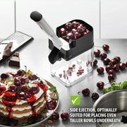Cherry Pitter Corer by GEFU – 18 x 11 x 16.5 cm, Stainless Steel, Transparent, Model 19141
