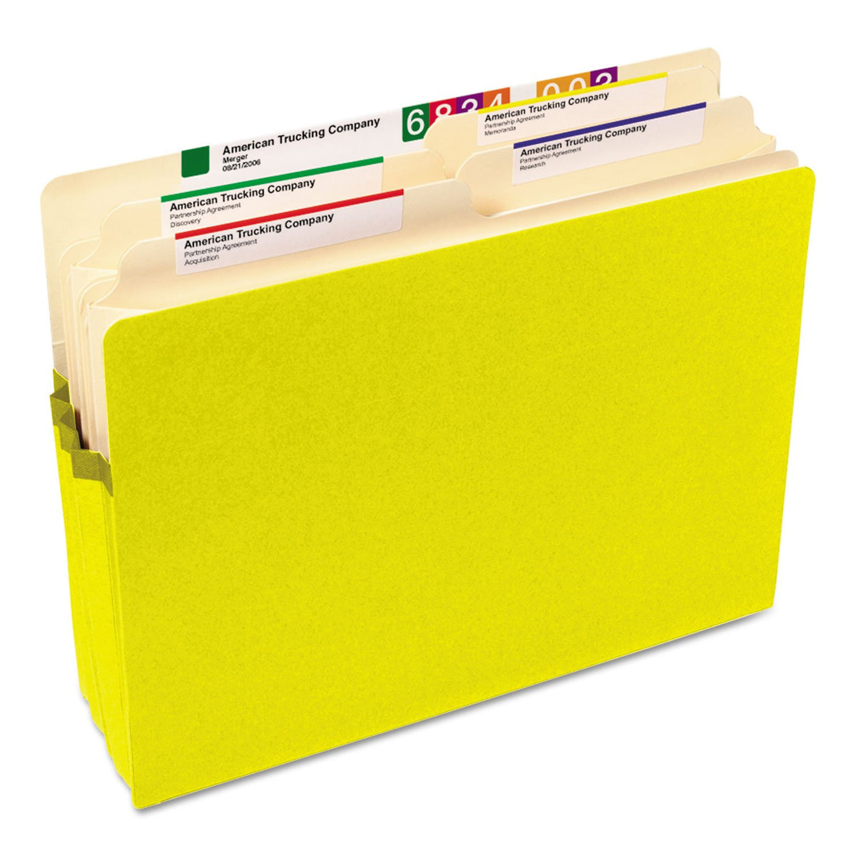 Drop Front Panel Colored File Pockets () by SMEAD – Legal, tyvek, Yellow, Model SMD73233
