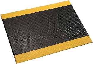 Apache Mills Diamond Plate Mat, 4x60', Black/Yellow Border