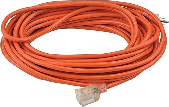 Global Industrial 50 Ft. Outdoor Extension Cord w/Lighted Plug, 16/3 Ga, 13A, Orange