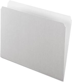 Pendaflex 152GRA Colored File Folders, Straight Cut, Top Tab, Letter, Gray/Light Gray (Box of 100)