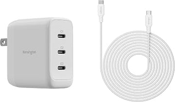 Kensington 70W USB-C GaN Power Adapter (3-Port Charger) + USB-C to USB-C 240W Fast Charging Cable