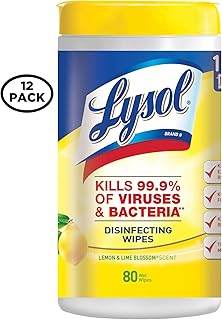 Lysol Disinfecting Wipes, Lemon and Lime Blossom, 80 Count (Pack of 12)