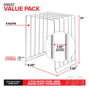 Stock Your Home White / 7.25 inches x 9.25 inches x 11 inches / Minimalist Pot Lid Holders