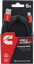 Cummins 6ft USB-A to USB-C Charging Cable Compatible with iPhone and Samsung, Premium Braided, Ultra-Durable Aramid Fiber