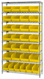 QUANTUM STORAGE SYSTEMS Yellow / 18" L x 6" W x 5" H / Ultra Stack & Hang Shelf Baskets