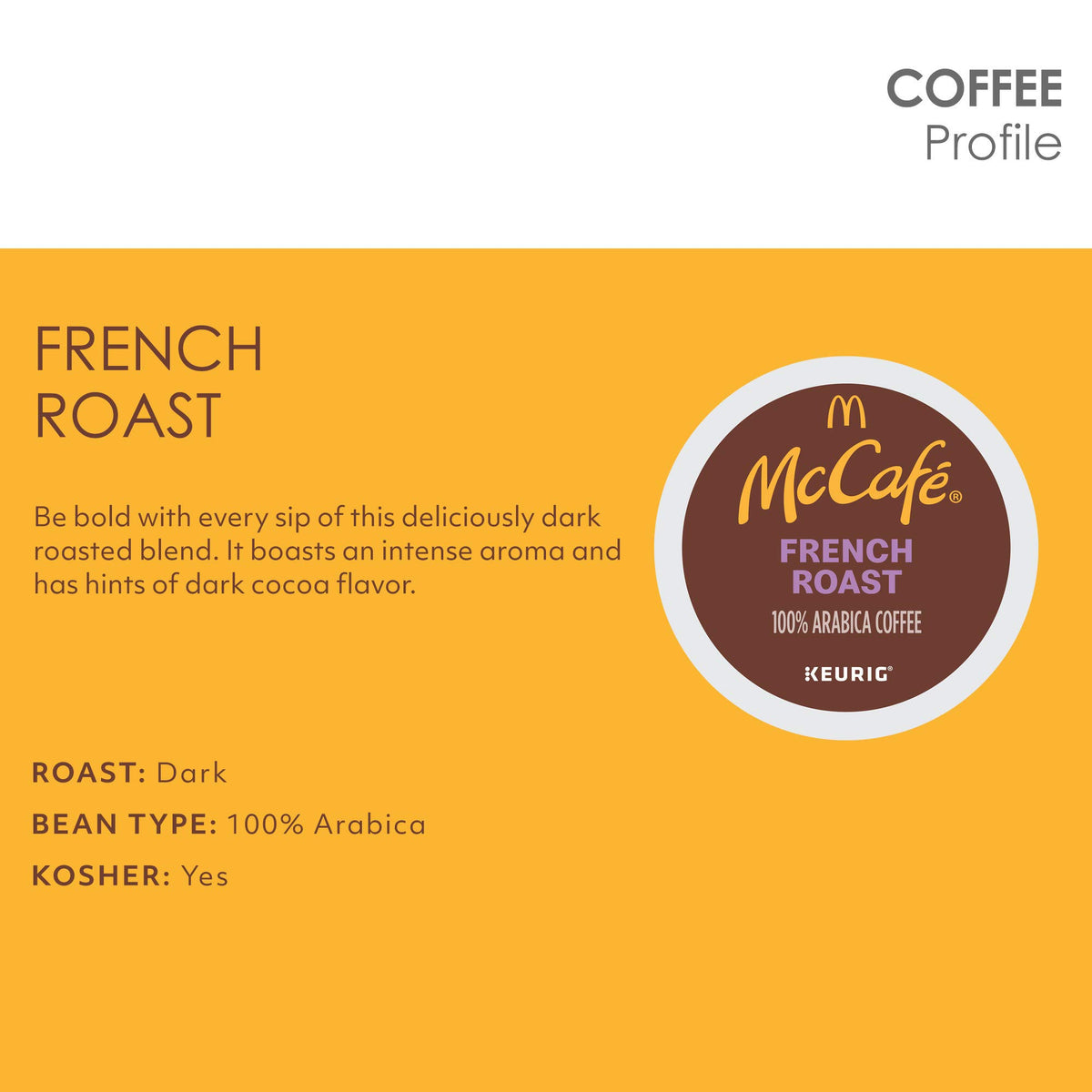 French Roast Keurig K Cup Coffee Pods (12 Count) by McCafe – 12 Count (Pack of 1), Model 430000608800
