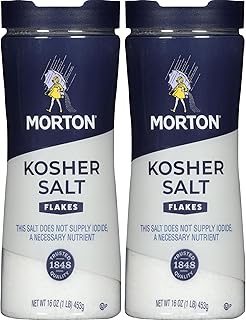 Morton Kosher Salt Flakes Bottle, Kosher Salt, 1Lb, 2 Pack