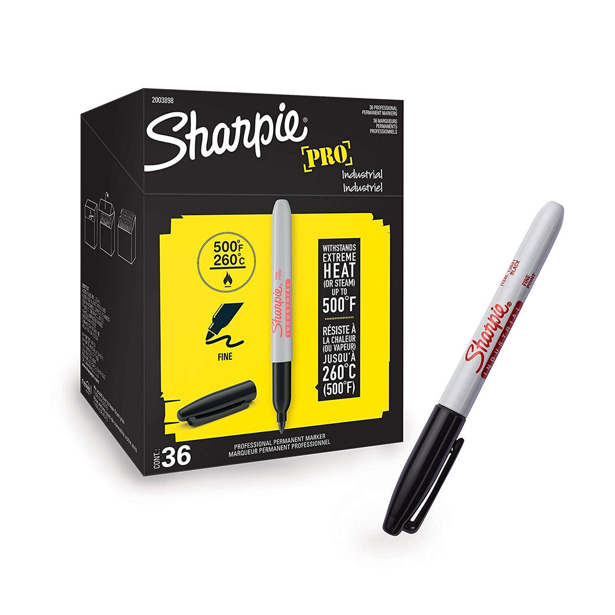 Industrial Permanent Marker by Sharpie – 1 Count (Pack of 72), Plastic, Black, Pack of 2, Model 3672