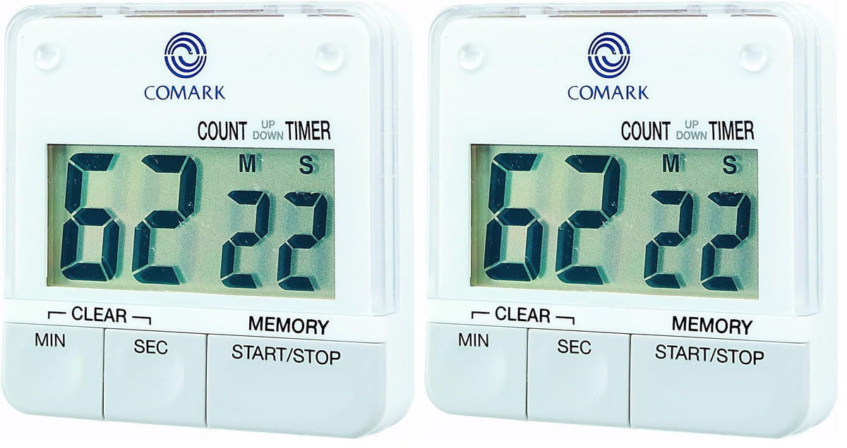 Instruments | | Pocket Electronic Timer (Pack of 2) by Comark – 1 Count, Plastic, Blanco, Model UTL264