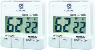 Instruments | | Pocket Electronic Timer (Pack of 2) by Comark – 1 Count, Plastic, Blanco, Model UTL264