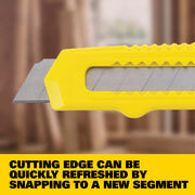 Snap-Off Utility Knife by STANLEY – 18 mm, Stainless Steel, Black, Yellow, Model 10-143P