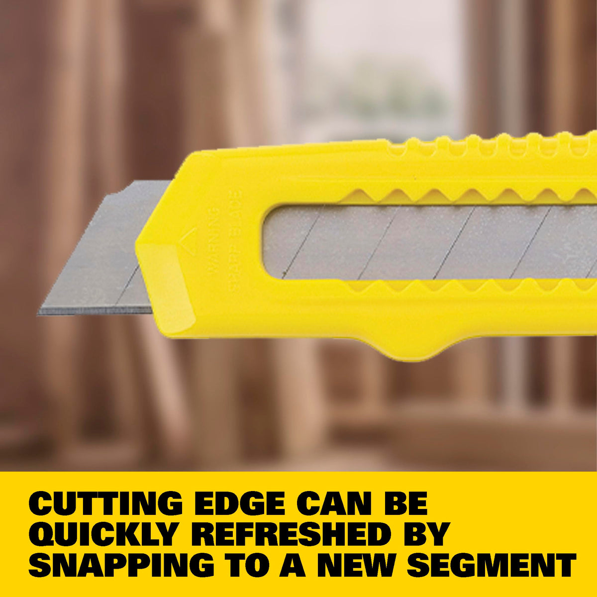 Snap-Off Utility Knife by STANLEY – 18 mm, Stainless Steel, Black, Yellow, Model 10-143P