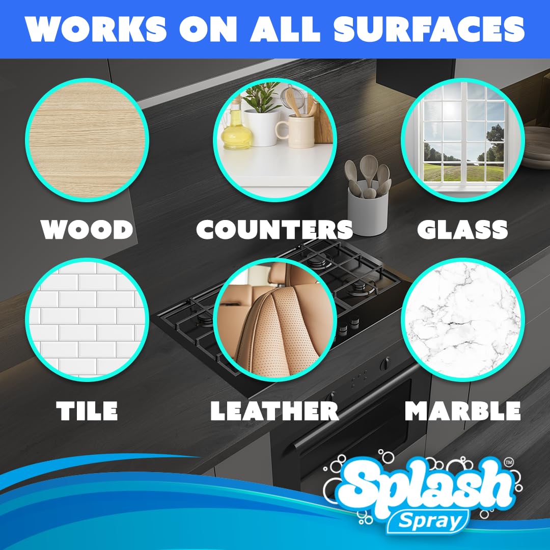 Splash Spray Multi-Purpose Cleaning Tablets - 5x Cleaning Tablets and Bottle Spray - Mix with Warm Water by Generic – 1 Count (Pack of 1), Model SPLASHSPRAYv2x1