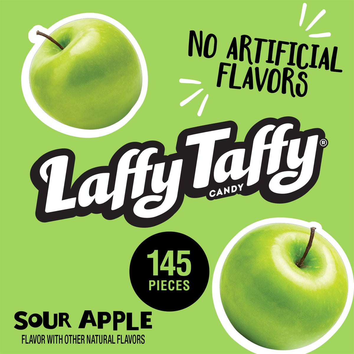 Jar, Sour Apple, 145 Count (Pack of 2) by Laffy Taffy – 49.3 Ounce (145 Count) (Pack of 2), Assorted, Pack of 2, Model 28000721213