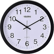 Global Industrial 12" Wall Clock, Plastic, Black