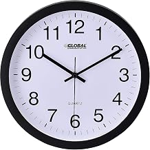 Global Industrial 12" Wall Clock, Plastic, Black