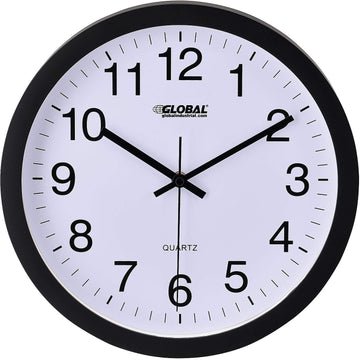 12" Wall Clock by Global Industrial – Plastic, White, Model 695322
