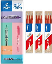 Pilot Frixion Heat and Friction Erasable Refill, Medium Line 0.7mm, Pack of 9 Refills, 3 Packs in Pillow Packaging (Red)