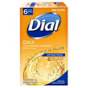 Gold Antibacterial Soap - Six Individual Wrapped 4 oz Bars by Dial – 4 Ounce (Pack of 6), Gold, Pack of 6, Model 6655