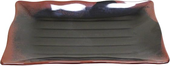 Thunder Group Tenmoku melamine dinnerware collection 15 1/2" x 10 3/4" wave rectangular plate, comes in dozen